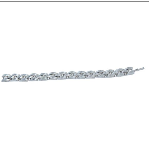 Mens Stamped .925 “Sterling” Silver Chain Link Bracelet Beautiful Substantial We - Picture 11 of 11